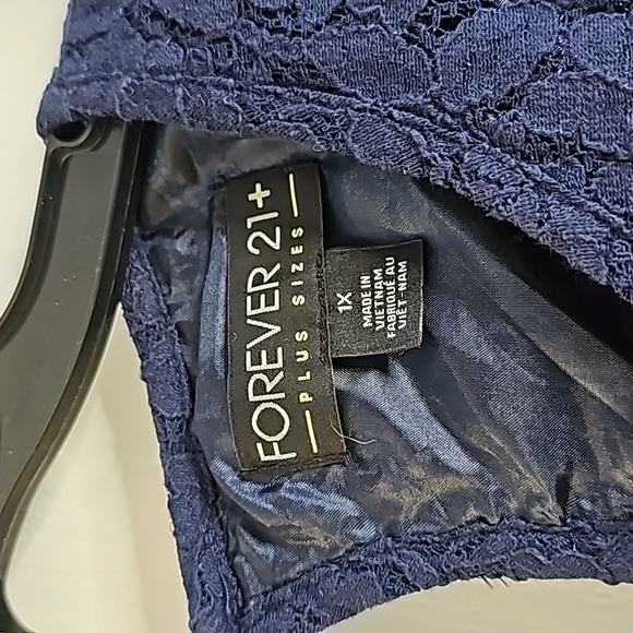 Navy Blue Dress - wn plus size 1x - Picture 3 of 4